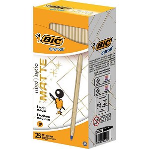 Caneta esferografica cristal mate ouro - bic (cx.c/25)