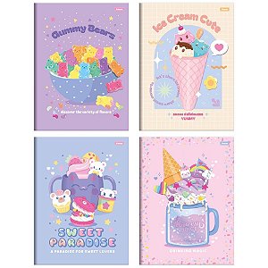 Caderno brochurao capa dura sugar rush 80fls. - foroni (pct.c/05)
