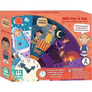 Quebra-cabeca madeira meu dia a dia - nig brinquedos (unidade)