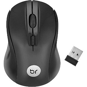 Mouse optico sem fio 1600dpi 2,4ghz usb preto - bright (unidade)