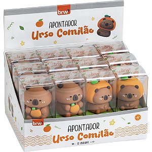 Apontador sem deposito urso comilao plastico (sortido) - brw (dp.c/12)