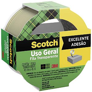 Fita para empacotamento scotch 5802 transp. 45mmx45m. - 3m (unidade)
