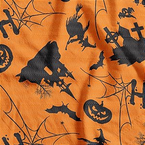 Tnt estampado 1,40m 40g halloween tumulo laranja/preto - supper (rl-25mts)