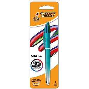 Caneta esferografica 4 cores semi gel verde - bic (blister)