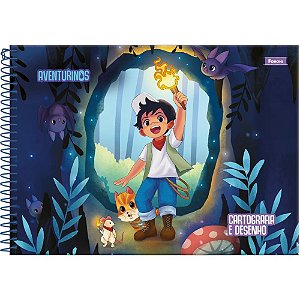 Caderno desenho univ capa dura aventurinos 80fls - foroni (pct.c/05)
