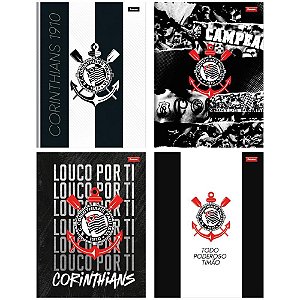 Caderno brochura 1/4 capa dura corinthians 80fls. - foroni (pct.c/05)