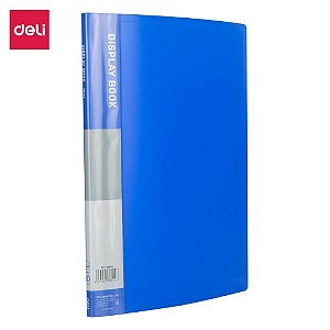 Pasta catalogo oficio 10env. 0,5mm azul - deli (unidade)