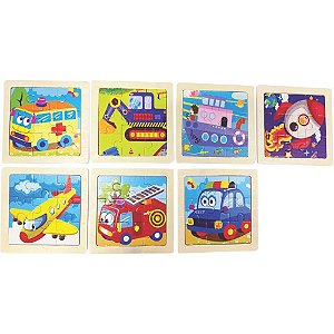 Quebra-cabeca madeira transportes (s) - toy mix (pct.c/10)