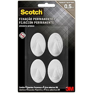 Gancho plastico scotch plast. extrema peq. c/4 - 3m (blister)