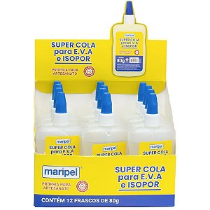 Cola para isopor isopor e eva 80g. - maripel (cx.c/12)