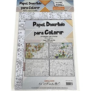 Brinquedo para colorir papel divertido 31,5x44cm 4fls - cristina (unidade)