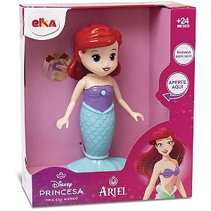 Boneca com mecanismo princesa ariel 20cm - elka (unidade)