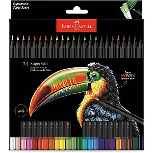 Lapis de cor redondo supersoft 24 cores - faber-castell (pct.c/06)