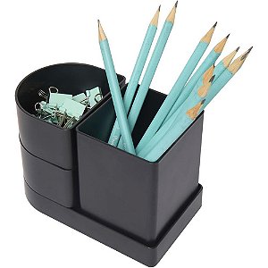 Acessorio para mesa organizador compact preto 4 pe - polibras (kit)