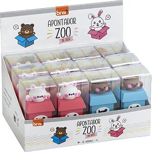 Apontador sem deposito zoo in box plastico (s) - brw (dp.c/12)