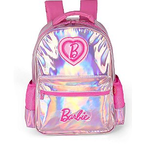 Mochila infantil barbie pink holografico g - luxcel (unidade)