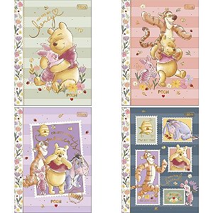 Caderno 01x1 cp.dura colegial pooh 80fls decorado cost 176x2 - tilibra (pct.c/04)