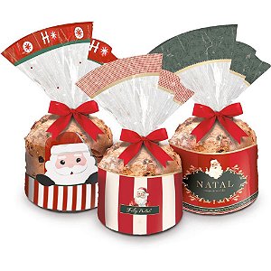 Embalagem para panetone 500g saco 25x35cm decorado (s) - cromus (pct.c/50)
