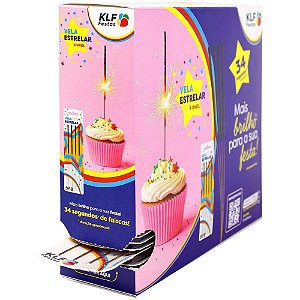 Vela para aniversario estrelar c/04unds 139mm - klf festas (dp.c/40)