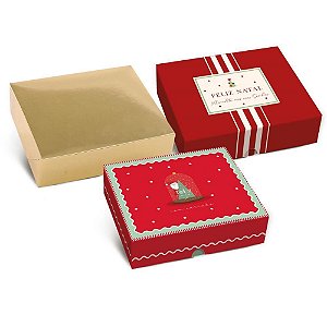 Caixa de natal retangular 30x24x6cm (s) - cromus (pct.c/10)