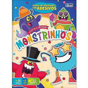 Livro com adesivos vestir e brincar monstrinhos 1 - tilibra (pct.c/10)