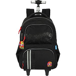 Mochila com rodinha hot wheels preta g - luxcel (unidade)
