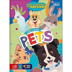 Livro com adesivos caras e bocas pets 16pgs - tilibra (pct.c/10)