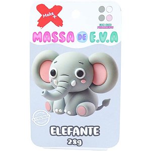 Massa de eva criativa elefante c/04 cores 28g - make+ (unidade)