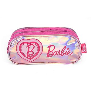 Estojo triplo barbie pink holografico g - luxcel (unidade)
