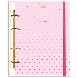 Caderno argolado sweetly c/elas+6div+ficha (s) - cadersil (unidade)