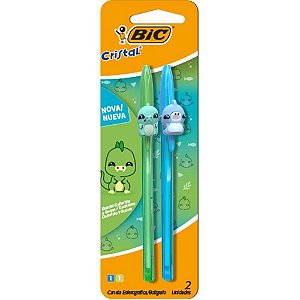 Caneta esferografica cristal fashion bichinho az/vd - bic (bl.c/02)