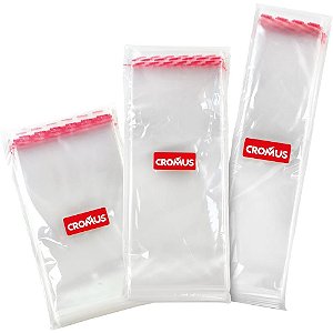 Saco adesivado transparente 5x22+3cm aba - cromus (pct/100)