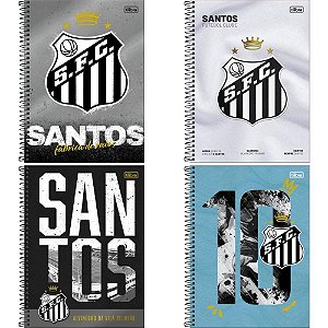 Caderno 01x1 capa dura santos 80fls - tilibra (pct.c/04)