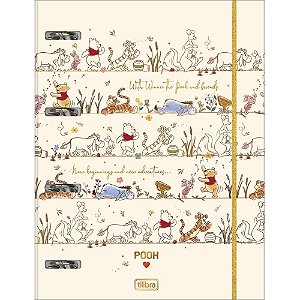 Fichario cartonado pooh 48fls c/elastico - tilibra (unidade)