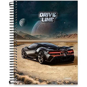 Caderno 10x1 capa dura drive line cp.metalizada 160fl - cadersil (pct.c/04)