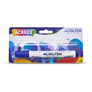 Caneta para tecido azul turquesa acrilpen blister - acrilex (cx.c/06)