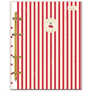 Caderno argolado cherry lovers c/6divis.80f(s - cadersil (unidade)