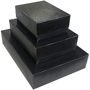 Caixa para presente com tampa viena md 19x26x7,5 preta - cristina (pct.c/10)