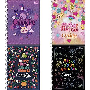 Caderno 10x1 capa dura capricho 160fls fit - tilibra (pct.c/04)