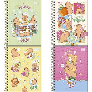 Caderno 10x1 cp.dura colegial capyclub 120fls - tilibra (pct.c/04)