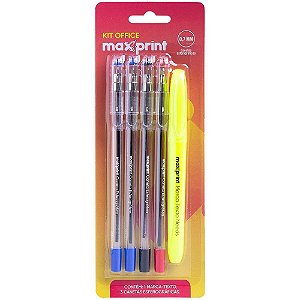 Kit escolar office c/5 itens - maxprint (blister)