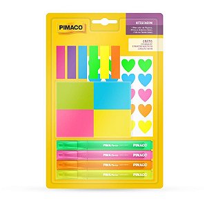 Kit escolar neon marc/blo/marc.t+etiqu - pimaco (kit)