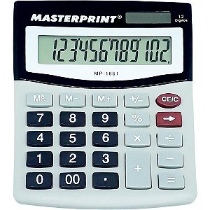 Calculadora de mesa 12 dig. mp 1061 cinza - masterprint (unidade)
