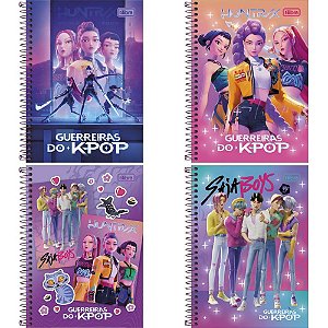 Caderno espiral 1/4 capa dura guerreiras do k-pop 80fls - tilibra (pct.c/04)