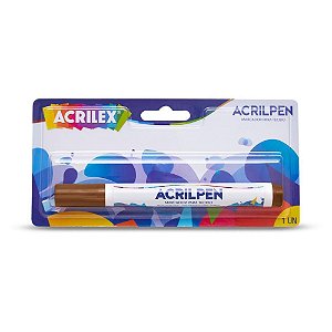 Caneta para tecido marrom acrilpen blister - acrilex (cx.c/06)