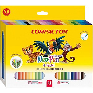 Caneta hidrografica neo-pen gigante pastel 48cores - compactor (pct.c/05)