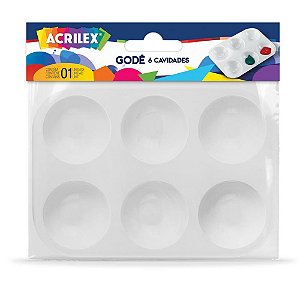Paleta para pintura gode 6 cavidades - acrilex (unidade)