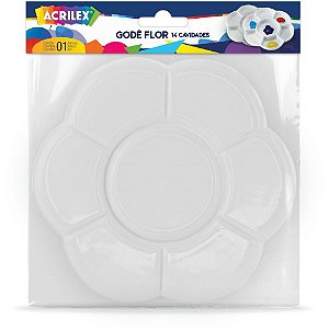 Paleta para pintura gode flor 14 cavidades - acrilex (unidade)
