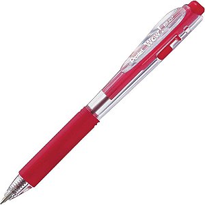 Caneta esferografica retratil wow 0,7mm vermelha - pentel (cx.c/12)