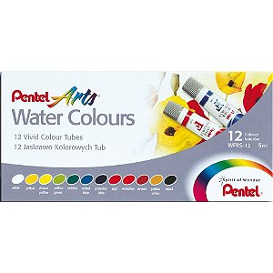 Tinta acrilica water colours 12 cores - pentel (estojo)